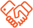Orange Handshake Icon