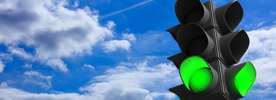 traffic light showing green