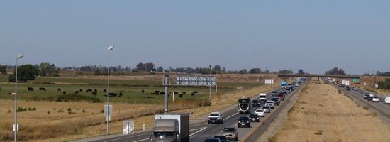 High up image of a country highway